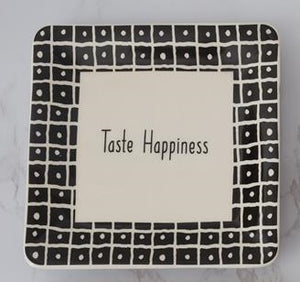 Appetizer Plate - Words, Black and White