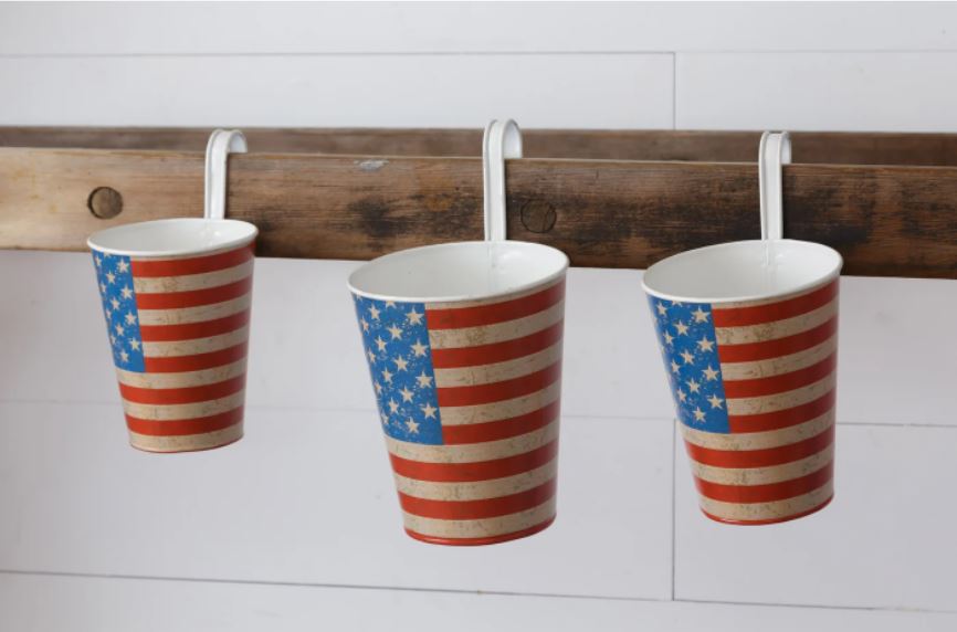 Hanging Planters - American Flag