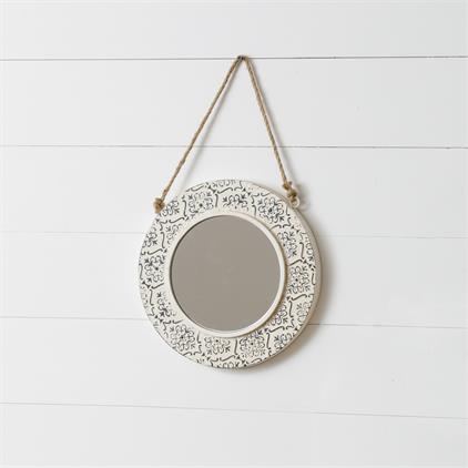 White Embossed Mirror