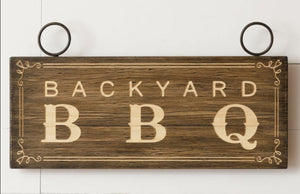 Backyard BBQ sign