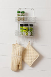 Metal Wall Basket - 2 Tiered