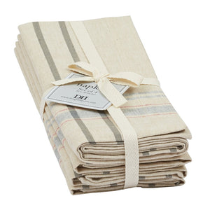 Natural French Stripe Napkin Set of 4