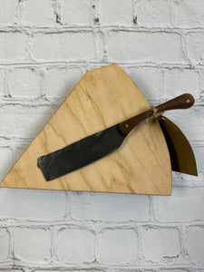 Swiss Cheese Board with Forged Knife