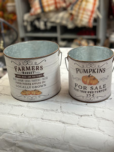 Farmers Market & Pumpkins for Sale Bucket Set