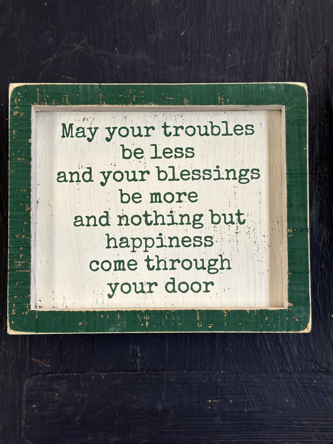 Shamrock Blessings Inset Box Sign