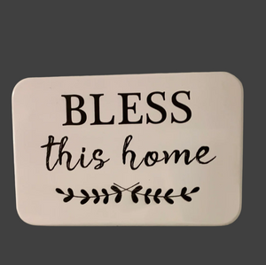 Enamel Bless This Home Sign