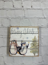 Load image into Gallery viewer, Merry Christmas Penguins Sign
