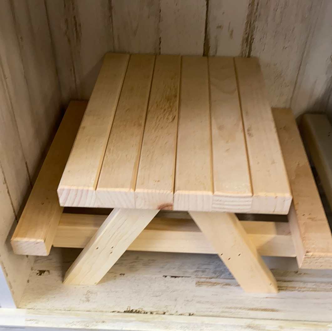 Miniature Wood Picnic Table